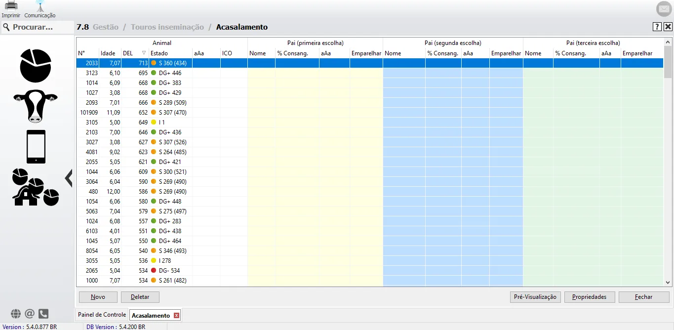 Acasalamento no Smartmilk